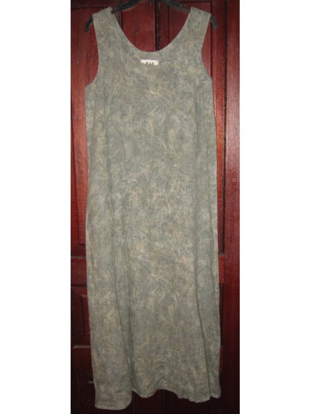 Flax Jeanne Engelhart VTG Sz M Maxi Dress 100% Linen Sleeveless Long Flowy Print